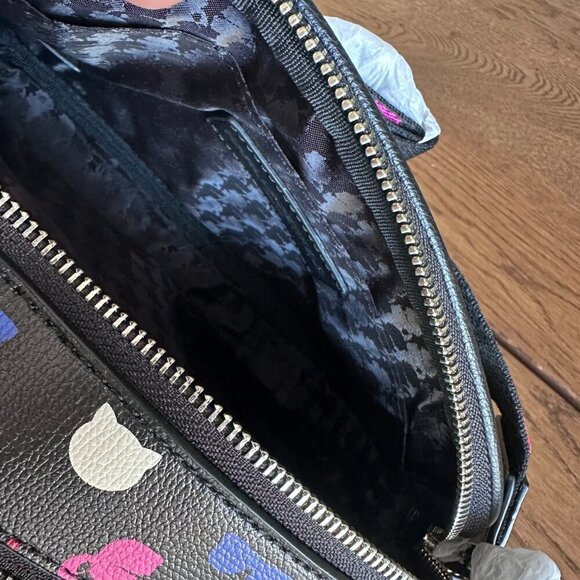 NWT! Karl Lagerfeld Maybelle Paris Double Zip Camera Bag Multi Color Monogram - Picture 7 of 9